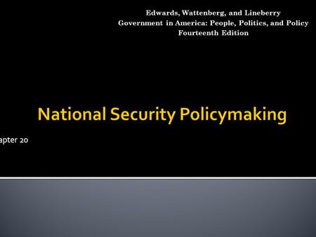 National Security Policymaking