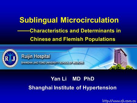 Sublingual Microcirculation