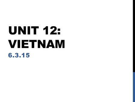 Unit 12: Vietnam 6.3.15.