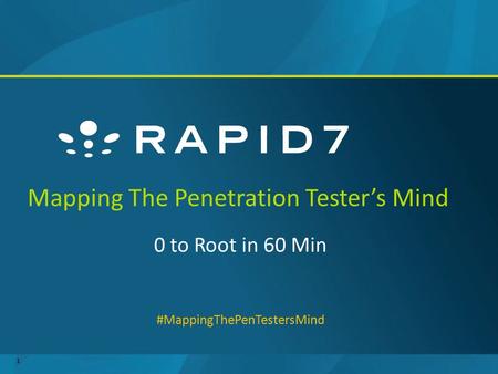 Mapping The Penetration Tester’s Mind 0 to Root in 60 Min #MappingThePenTestersMind 1.