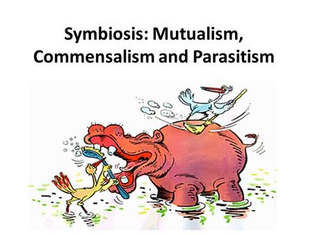 Symbiosis: Mutualism, Commensalism and Parasitism