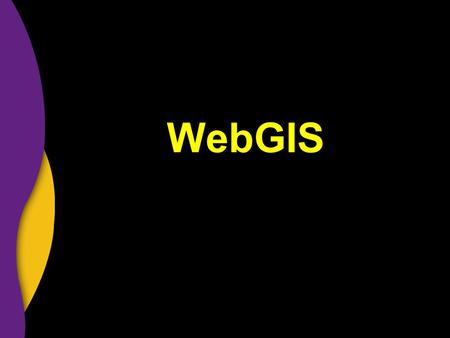 WebGIS. Web & GIS ….WebGIS Access without purchasing proprietary software Data directly from producer Emerging new market.