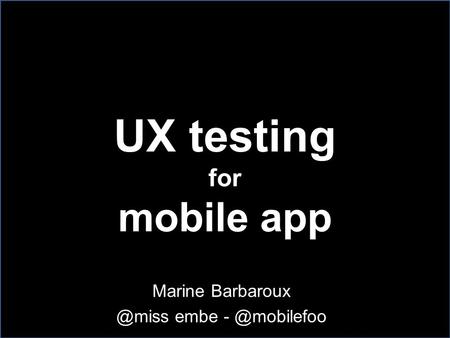 UX testing for mobile app Marine embe