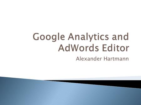 Alexander Hartmann.  Free service offered by Google that generates detailed statistics about the visitors to a website. A premium version is also available.