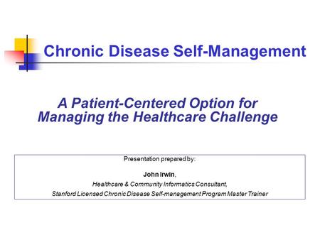 Chronic Disease Self-Management