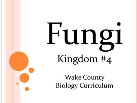 Fungi Kingdom #4 Wake County Biology Curriculum.