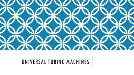UNIVERSAL TURING MACHINES. OUTLINE Review Algorithm Why.