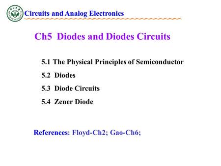 Ch5 Diodes and Diodes Circuits