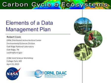 Elements of a Data Management Plan