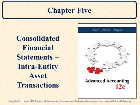 Consolidated Financial Statements – Intra-Entity Asset Transactions