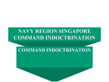 NAVY REGION SINGAPORE COMMAND INDOCTRINATION COMMAND INDOCTRINATION.