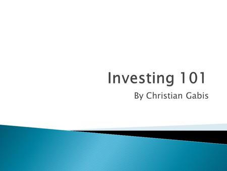 By Christian Gabis. Investors Active Investors Passive Investors Speculators.