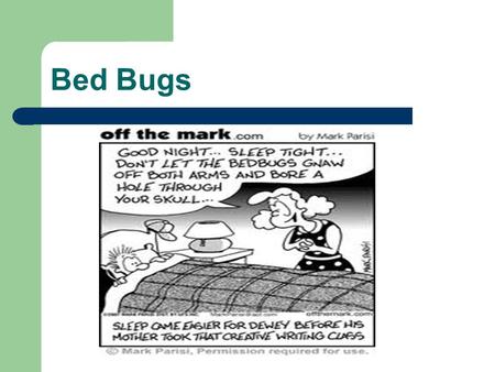 Bed Bugs. Overview Characteristics Myths and facts What is being done about bed bugs Where they hide Protecting your work and home Equipment and personnel.