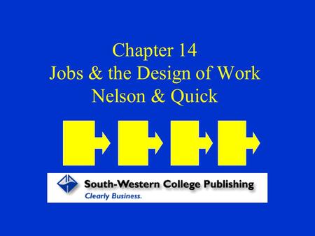 Chapter 14 Jobs & the Design of Work Nelson & Quick