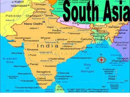 Often known as a Sub-continent Surrounded by three bodies of water: Arabian Sea = west Indian Ocean =south Bay of Bengal = east.