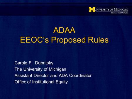 ADAA EEOC’s Proposed Rules