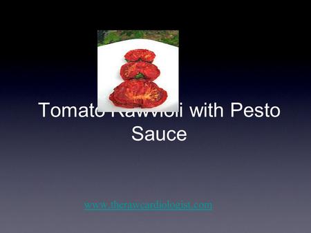 Tomato Rawvioli with Pesto Sauce www.therawcardiologist.com.