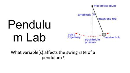 Pendulu m Lab What variable(s) affects the swing rate of a pendulum?