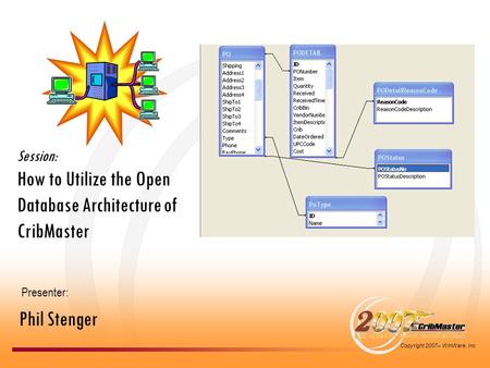 Copyright 2007– WinWare, Inc. Session: How to Utilize the Open Database Architecture of CribMaster Presenter: Phil Stenger.