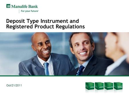 Deposit Type Instrument and Registered Product Regulations Oct/21/2011.