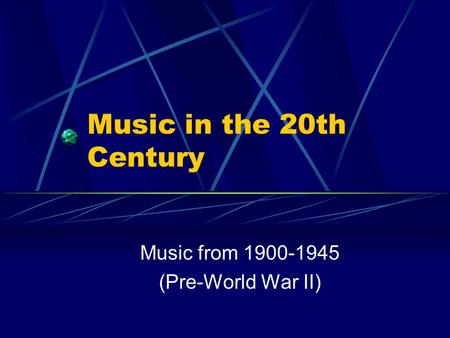 Music from (Pre-World War II)