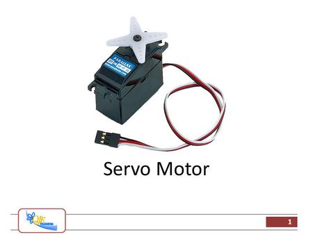 1 Servo Motor. 2 Overview A servo motor is a motor that is only capable of rotating 180 degrees A servo motor is controlled by giving it an angle to proceed.