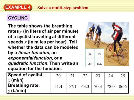EXAMPLE 4 Solve a multi-step problem CYCLING