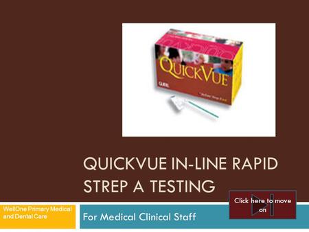 Quickvue In-Line rapid strep a testing