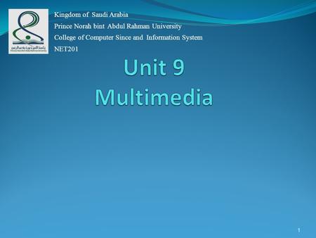1 Kingdom of Saudi Arabia Prince Norah bint Abdul Rahman University College of Computer Since and Information System NET201.