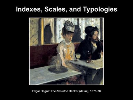 Indexes, Scales, and Typologies