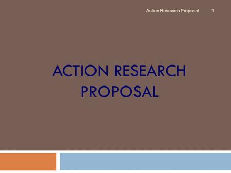 Action Research Proposal