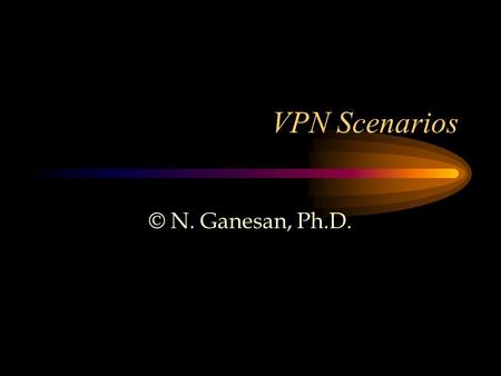 VPN Scenarios © N. Ganesan, Ph.D.. Chapter Objectives.