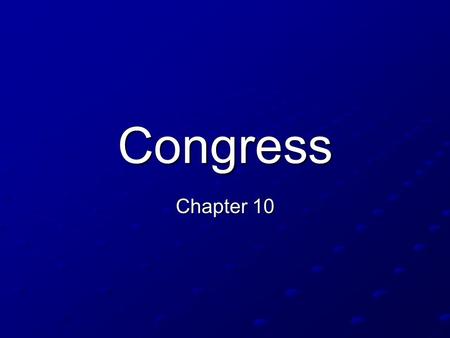 Congress Chapter 10.