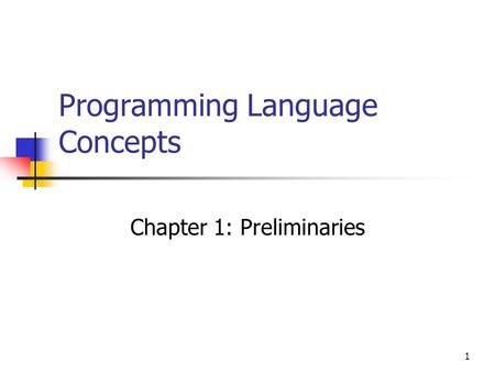 Programming Language Concepts
