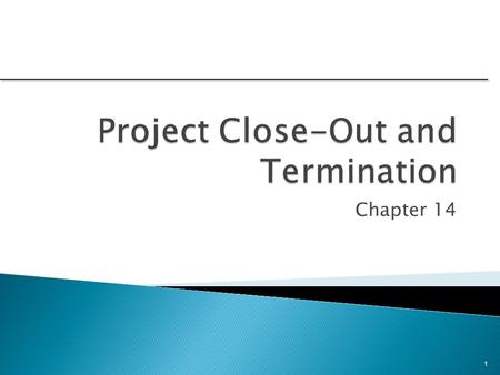 Project Close-Out and Termination