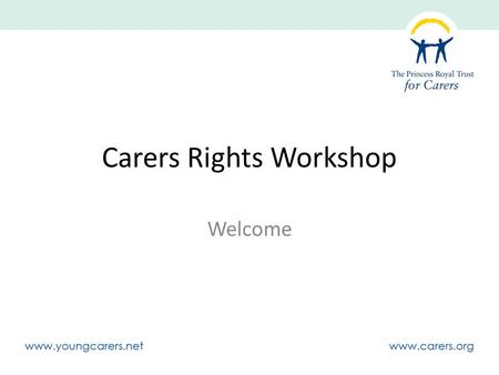 Carers Rights Workshop Welcome. Nicola Hartley Development Manager Midlands & East of England The Princess Royal Trust for Carers.