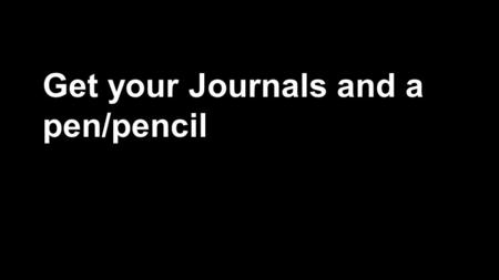 Get your Journals and a pen/pencil. Think about this Question Why do we give speeches?