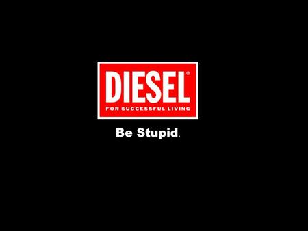 Be Stupid.. Began as a competition to be one the 100 creative acts that would start in a music video that would also double as the 2010 Diesel catalogue.