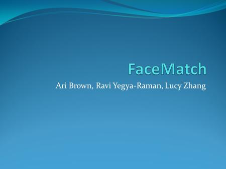 Ari Brown, Ravi Yegya-Raman, Lucy Zhang. Main Features Individual profile features: allow users to see profiles, contacts, and find contacts Facial recognition.