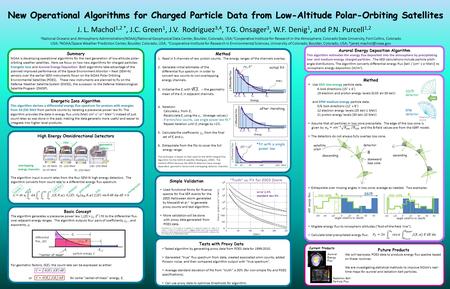 New Operational Algorithms for Charged Particle Data from Low-Altitude Polar-Orbiting Satellites J. L. Machol 1,2 *, J.C. Green 1, J.V. Rodriguez 3,4,