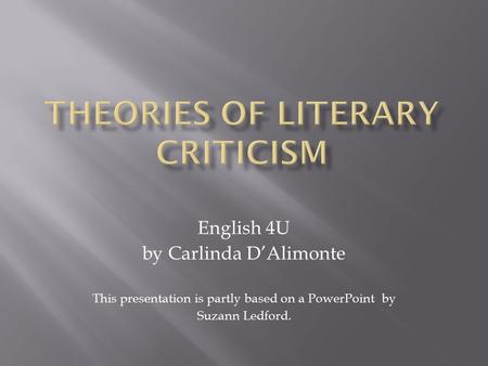 Theories of Literary Criticism