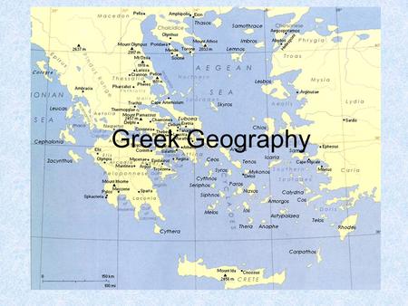 Greek Geography. Greece Greece is located in southern Europe, bordering the Aegean Sea, Ionian Sea, and the Mediterranean Sea, between Albania and Turkey.