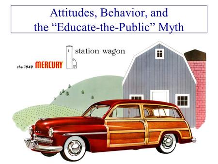 Attitudes, Behavior, and the “Educate-the-Public” Myth.