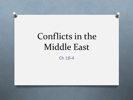 Conflicts in the Middle East Ch 18-4. Vocabulary O Anwar Sadat O Golda Meir O PLO O Yasir Arafat O Camp David Accords O Intifada O Olso Peace Accords.