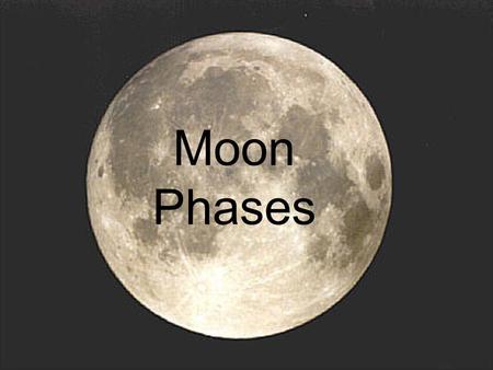 Moon Phases. Essential Question What pattern of change do we see in the appearance of the moon and what are the phases of the moon?