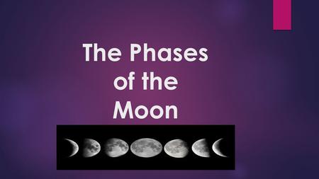 The Phases of the Moon.