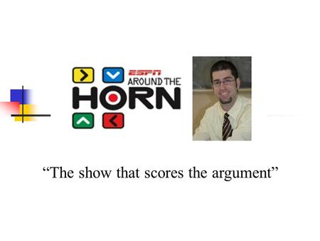 “The show that scores the argument”. Before we begin… We’ll need to define our roles: Six contestants Two hosts Two “stat boys” or “stat girls” Three.