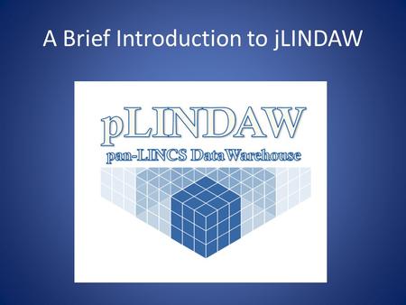 A Brief Introduction to jLINDAW. pLINDAW: A Fuzzy Query Based Data Warehouse System Kun Wei and Jing Su Center for Bioinformatics and Systems Biology.