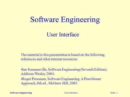 Software Engineering User Interface