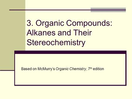 Organic chemistry review of alkanes and